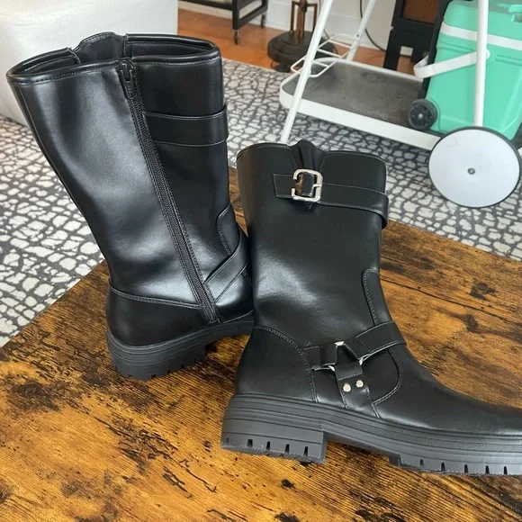 GAP Black Combat & Moto Boots - Picture 6 of 9